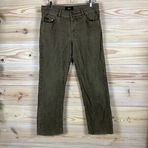 Brax Corduroy Pants Mens 34x30 Olive‎ Carlos Straight Leg Five Pocket Trousers